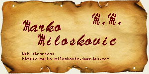Marko Milošković vizit kartica